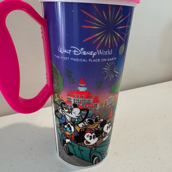 Disney Parks Disney World Resort Travel Mug Cup Hot Pink Lid - Picture 2 of 12